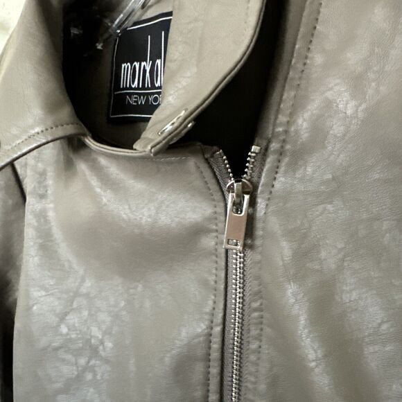 Faux Leather Jacket Gray Women’s Size M Zippers Rori Gilmore - Picture 9 of 12